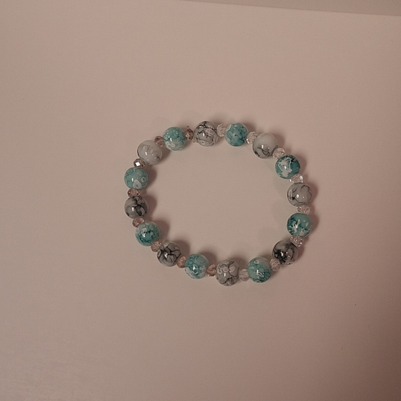 teal and white marble bracelet🐳 - Picture 6 of 7